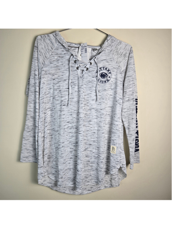 Pressbox Tops - Women's Pressbox Penn State Hoodie Sweatshirt Size M Grey Black